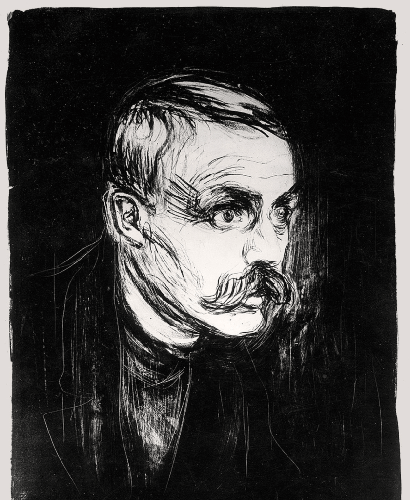 Sigbjørn Obstfelder.
Litografi av Edvard Munch (1896)